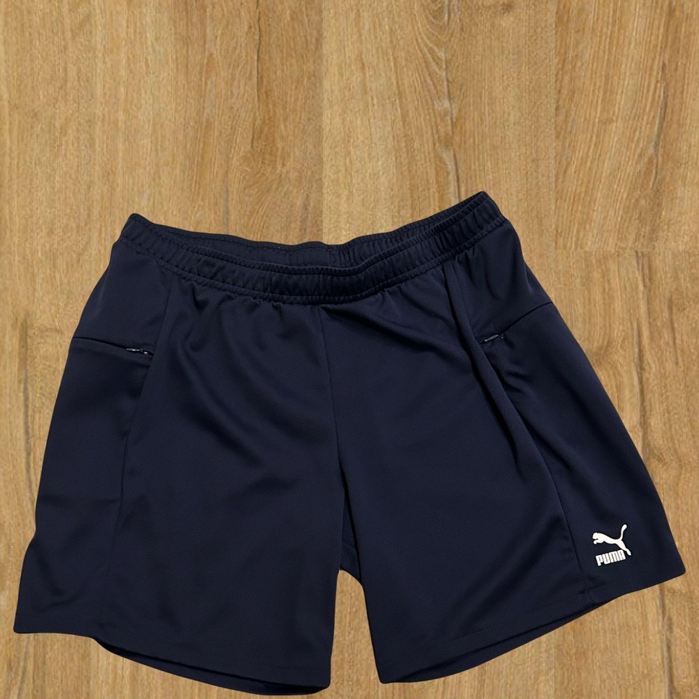 Puma Black Shorts with Yellow Drawstring